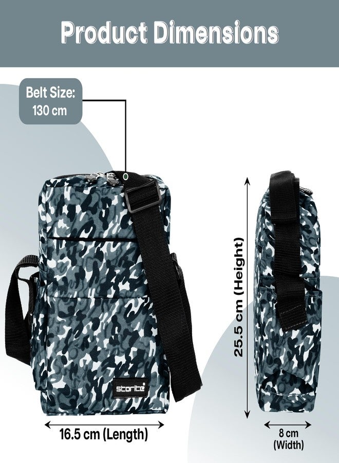 Storite Stylish Padded Mini Sling Bag for Men and Women, Small Passport Travel Bag and Small Sling Bag With Water Bottle Pocket (Grey - 16.5 x 8 x 25.5 cm) - Image 2